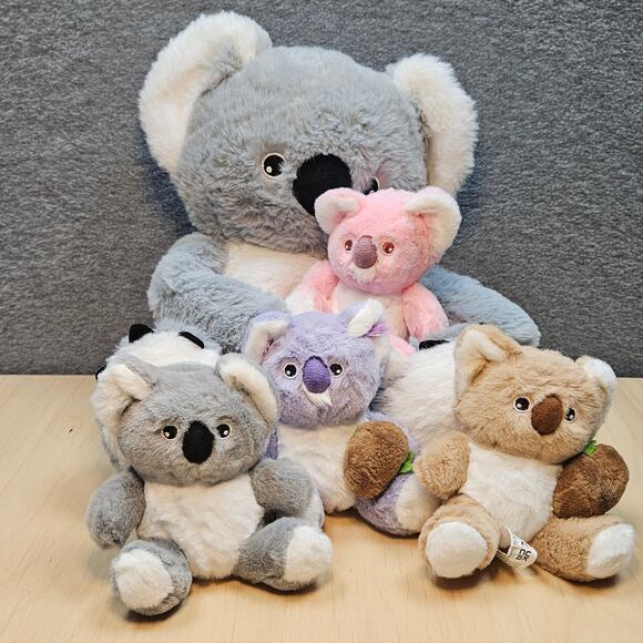 OUOZZZ Koala Family with 4 Babies Plush Playset Animals Stuffed Gift  Toddler - Picture 7 of 14